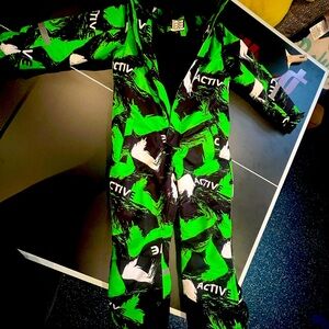 Boy Allover Print Hooded Sports Jumpsuit. Size 140cm